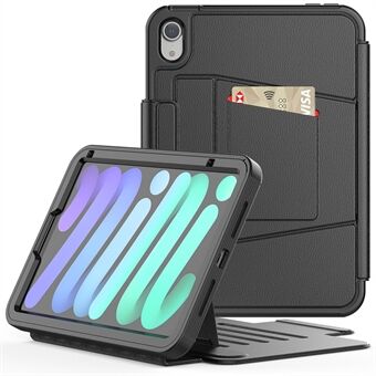 PU-nahkainen Smart Auto Wake / Sleep Cover Card Slot Kickstand -tablettikotelo kynätelineellä iPad minille (2021)