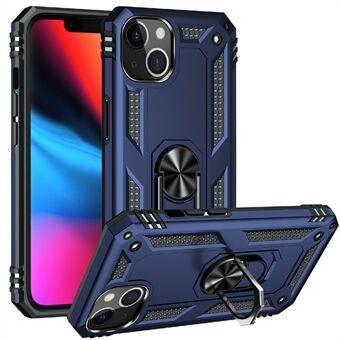 Autoon kiinnitettävä pyörivä Ring sotilasluokan PC TPU Combo Case Iskunkestävä suojus iPhone 13 6,1 tuumalle