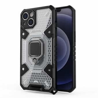 Pudotuksenkestävä PC + TPU Hybrid Case Magneettinen Ring kansi iPhone 13 6,1 tuumalle