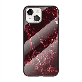 Marble Design Ylellinen karkaistu lasi takakansi Slim Fit iskunkestävä TPU Edge iPhone 13 6,1 tuumalle