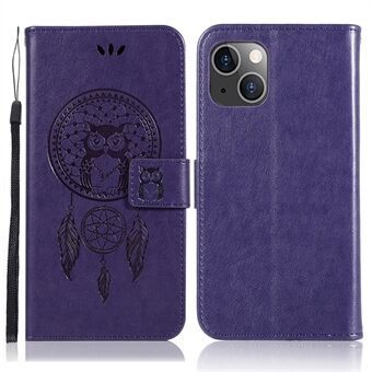 Monipuolinen iskunkestävä Owl Dream Catcher painatus Anti-Drop Wallet Design puhelinkotelo Stand iPhone 13 6,1 tuumalle