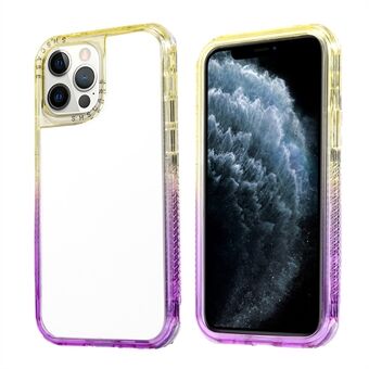 Putoamista estävä tyylikäs ja kestävä kaksivärinen kova PC + TPU-puhelinkotelo iPhone 13 - Yellow/Purple