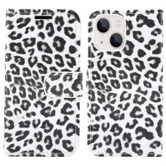 Leopard Texture Stand lompakkojalusta suojaava puhelinkuoren suojus iPhone 13 6,1 tuumalle