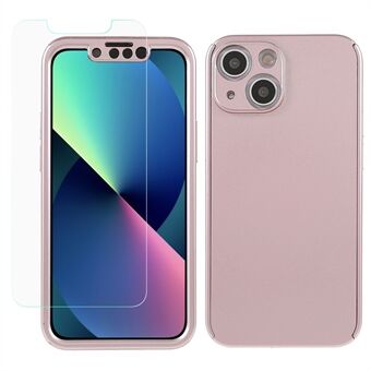 Kumipäällysteinen 2-in-1 kovakantinen kansi, joka sisältää karkaistua lasia iPhone 13 - Rose Gold