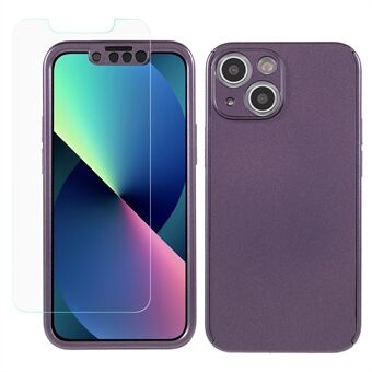 Kumipäällysteinen 2-in-1 kovakantinen kansi, joka sisältää karkaistua lasia iPhone 13 - Purple