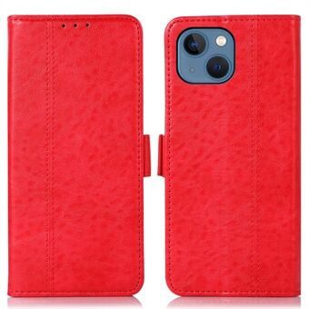 IPhone 13:lle 6,1 tuuman Crazy Horse Texture -kuoren puoli Magneettiset lukot Stand PU-nahkakotelo Lompakko Folio Flip-puhelimen kuori