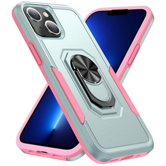 Defender Series PC + TPU Cellphone Case for iPhone 13 6.1 inch, Accurate Cutouts Phone Cover with Ring Kickstand