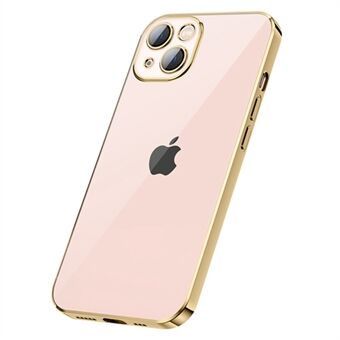 For iPhone 13 6.1 inch Electroplating Glossy Transparent TPU Precise Cutout Mobile Phone Case Shell