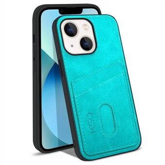 KSQ 003 Series for iPhone 13 6.1 inch Card Slots Function Wear-resistant Case PU Leather Coated PC+TPU Hybrid Mobile Phone Shell