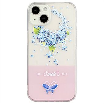 IPhone 13:lle 6,1 tuuman Lakattu Butterfly TPU Takakotelo Pudotusta estävä Matkapuhelimen suojakuori