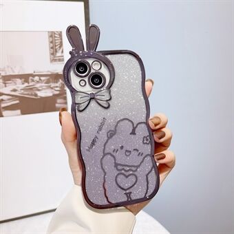 Pudotusta estävä puhelinkotelo iPhone 13:lle 6,1 tuuman Rabbit Design Galvanoitu pehmeä TPU-kuori gradientti kimalteleva puhelinkotelo