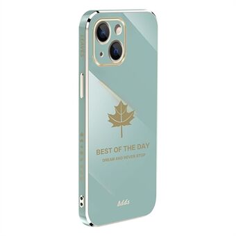 IPhone 13:lle 6,1 tuuman Straight Edge 6D Galvanoitu TPU-kuori Maple Leaf -puhelinkotelo