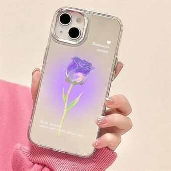 IPhone 13:lle kova PC-peilipintainen puhelinkuori Gradient Rose Flower -suojakuori