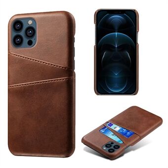 KSQ Leather Hardcover iPhone 13 Prolle korttitelineillä - Brown