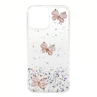 3D Butterfly Pattern kimalteleva epoksi TPU matkapuhelimen suojakuori iPhone 13 Pro 6,1 tuumaa