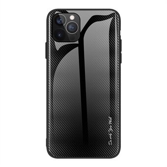 Hiilikuiturakenne Design Karkaistu lasi Takaosa + TPU Edge Hybrid -matkapuhelinkotelo iPhone 13 Pro - Black