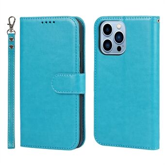 R61 Texture Felled Seam Phone Case Full Body Protection PU-nahkainen lompakon suojus Stand kuori iPhone 13 Pro 6,1 tuumaa