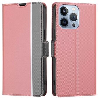 For iPhone 13 Pro 6.1 inch Ultra-thin Twill Texture Phone Shell PU Leather+TPU All-inclusive Protection Card Holder Function Phone Case with Stand