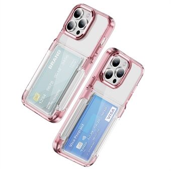 13 Pro Case Flip Card Slot TPU + Acrylic Clear Phone Cover