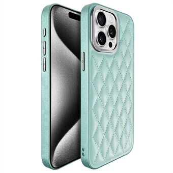 KST DESIGN iPhone 13 Pro -kuori PVC+TPU -puhelinkotelo, jossa on nahkapinnoite, tikkiristikko ja mattapintainen sisäpuoli