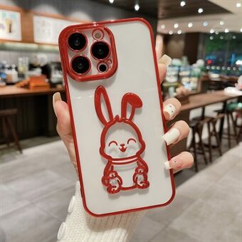 Takakuori iPhone 13 Pro 6,1 tuumaa, Cute Rabbit -puhelinkotelo, läpinäkyvä TPU-suojakuori linssikalvolla