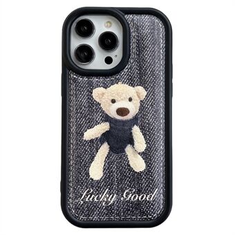 IPhone 13 Pro 6,1 tuuman putoamisen estävälle puhelimelle Takakansi Cotton Pad Bear TPU + kankainen suojakotelo