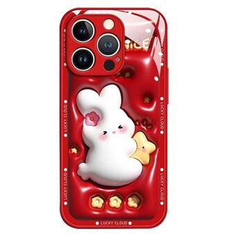 IPhone 13 Pro 6,1 tuuman Cartoon Rabbit Hugging Star Iskuja vaimentava karkaistu lasi + TPU-puhelimen kotelo Takana suojakuori