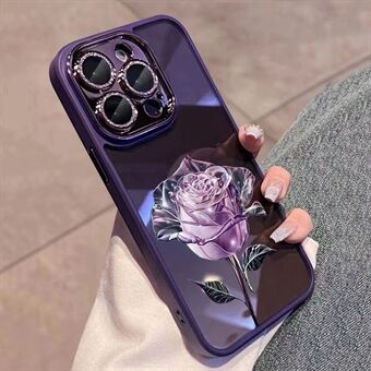 TPU-takakuori iPhone 13 Pro 6,1 tuuman kimalteleva Ring ruusukuvioinen matkapuhelimen suojus linssikalvolla