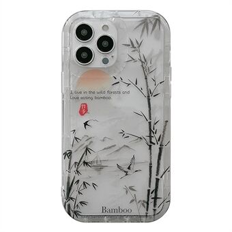 Takakuori iPhone 13 Pro 6,1 tuuman Bamboo Forest Ink Painting TPU Cover läpinäkyvä puhelinkotelo