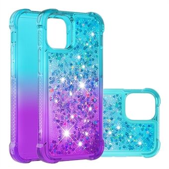 Gradient Quicksand Series Glitter kelluva nestemäinen Bling Sparkle Soft TPU iskunkestävä suojakotelo iPhone 13 mini 5,4 tuumalle