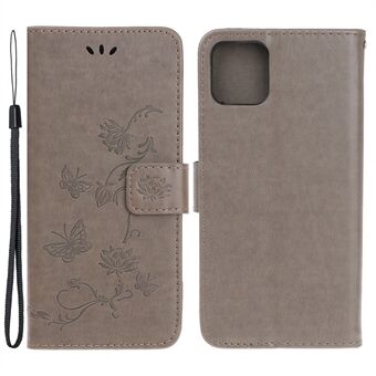 Imprint Butterfly Flower -nahkakotelo ja Stand iPhone 13 minille 5,4 tuumaa