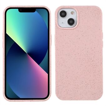 Pudotuksenkestävä vehnäolkityylinen TPU-suojattu puhelimen takakuori iPhone 13 mini - Pink