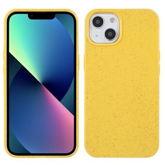 Pudotuksenkestävä vehnäolkityylinen TPU-suojattu puhelimen takakuori iPhone 13 mini - Yellow