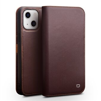 QIALINO Top Layer lehmännahkainen Nahkainen Stand Lompakko Design Puhelimen suojakotelo iPhone 13 mini 5,4 tuumalle