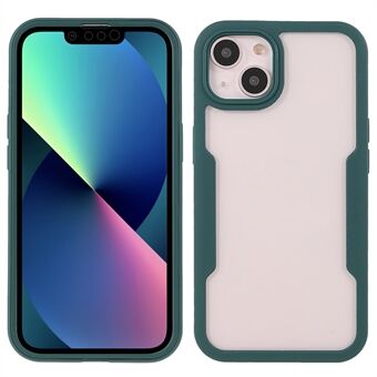 Irrotettava 2-in-1 Design putoamaton PET-näytönsuoja + akryylinen takapaneeli + TPU-runkoinen puhelinkuori iPhone 13 mini - Midnight Green