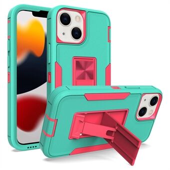 For iPhone 13 mini 5.4 inch Back Shell, Bump Proof PC + TPU Hybrid Phone Cover with Integrated Kickstand Car Mount Metal Sheet Case