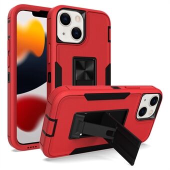 For iPhone 13 mini 5.4 inch Back Shell, Bump Proof PC + TPU Hybrid Phone Cover with Integrated Kickstand Car Mount Metal Sheet Case