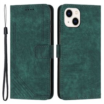 IPhone 13 mini Stand Wallet PU-nahkainen puhelinkotelo ihokosketuslinjalle painettu kansi