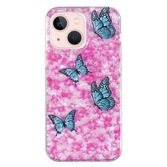 IPhone 13 mini 5,4 tuuman iskunkestävälle kotelolle kuorikuvio IMD Marble Flower TPU -puhelimen suojus