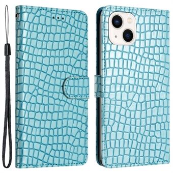 IPhone 13 mini 5,4 tuuman magneettilukko Crocodile Texture PU-nahkatelineen puhelimen Stand , jossa käsihihna