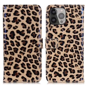 Leopard Pattern PU-nahkainen Stand Lompakko Design Täysin suojattu puhelimen kuoren suojus iPhone 13 Pro Max 6,7 tuumalle