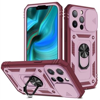 Korttipaikkasuunnittelu Putoamista estävä kameran liukusäädin, metallinen jalusta 3-in-1 TPU + PC-puhelimen suojakuori iPhone 13 Pro Max 6,7 tuumalle