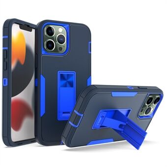 For iPhone 13 Pro Max 6.7 inch Back Shell, Impact Resistant PC + TPU Hybrid Phone Cover with Integrated Kickstand Car Mount Metal Sheet Case