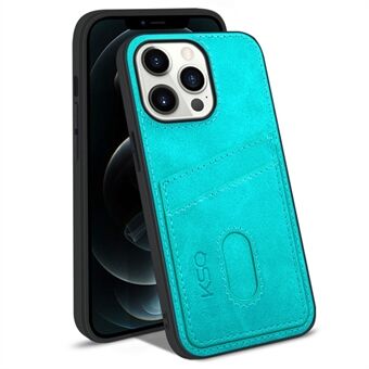 KSQ 003 Series for iPhone 13 Pro Max 6.7 inch Mobile Phone Case PU Leather Coated PC+TPU Hybrid Anti-fall Shell with Card Slots