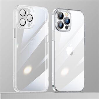 SULADA Crystal Steel -sarja iPhone 13 Pro Max 6,7 tuuman Pehmeä TPU Edge + Karkaistu lasi Takalevy Kirkas puhelinkuori Galvanoitu putoamisen estävä suojus