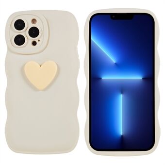 IPhone 13 Pro Max 6,7 tuuman Love Heart Shape Wavy Edge -puhelinkotelolle Pehmeä TPU-ilmatyyny suojaava takakansi