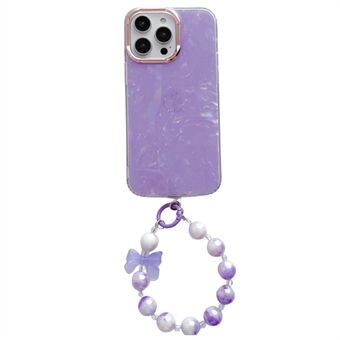 IPhone 13 Pro Max 6,7 tuuman TPU+PC-puhelimen suojakuorelle IMD Shell Pattern -pudotuksenestokotelo Pearl-käsiketjulla