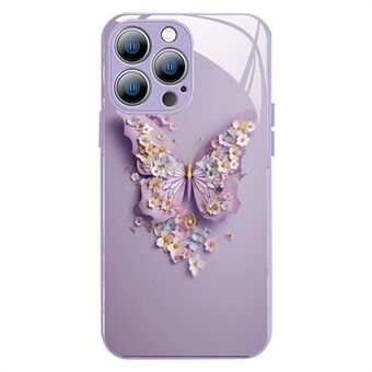 IPhone 13 Pro Max 6,7 tuuman Vivid Butterfly Pattern -suojakotelolle karkaistu lasi + TPU-puhelimen kansi