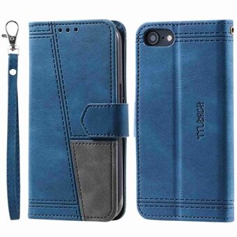 TTUDRCH 004 for iPhone 7/8 4.7 inch/SE (2020)/SE (2022) Shockproof Wallet Splicing Design PU Leather Skin-touch Feeling Stand Cover with RFID Blocking Function