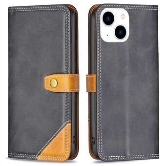 BINFEN COLOR BF Leather Series-8 iPhone 14:lle 6,1 tuuman putoamisen estävä puhelimen suojus 12 tyylinen kaksinkertainen tikkauslinja Jatkossa nahkainen puhelinkotelo korttitelineen Stand suojus